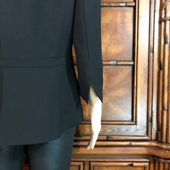 Kasper Portofino Black Gunmetal Bamboo Button D-Ring Waist Jacket - Picture 11 of 16